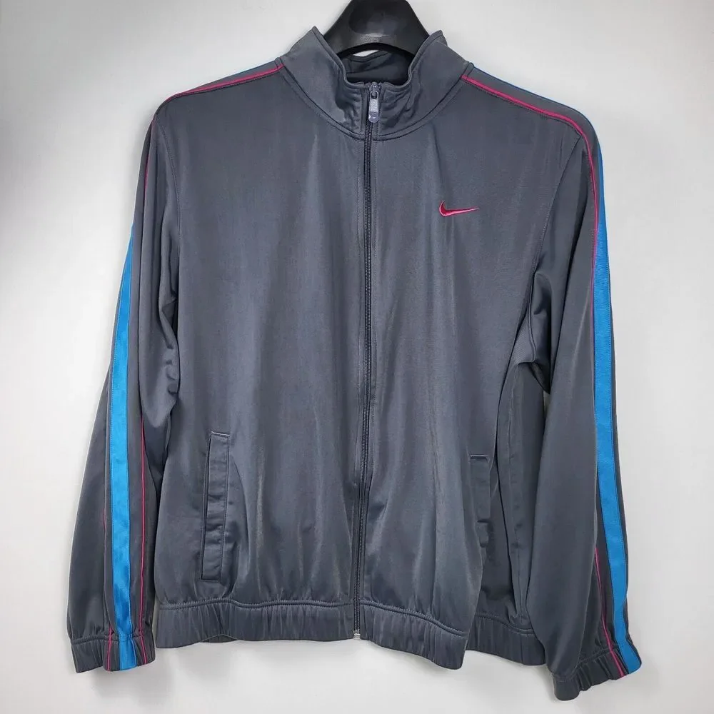 Nike Men's Practice Grey Basketball Zip-Up Training Jacket ‎ Size Large Pockets